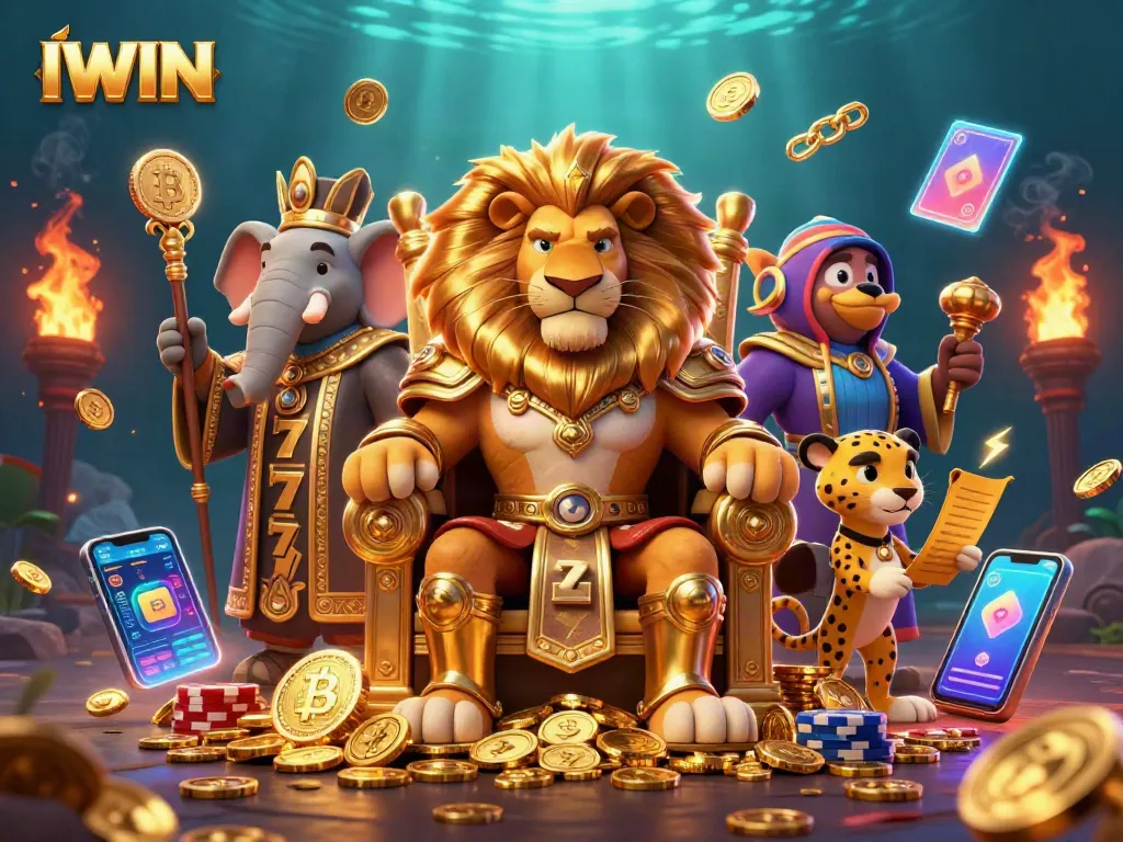 IWIN slot game adventure featuring vibrant characters and crypto elements for thrilling gameplay