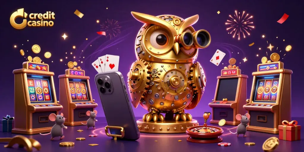 Players exploring a vibrant credit card casino scene filled with dynamic slot games and engaging elements.