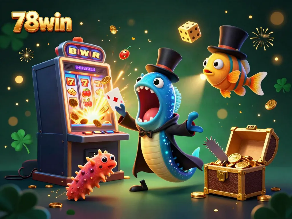 Experience thrilling wins at 78win with deep-sea creatures showcasing magical casino excitement.