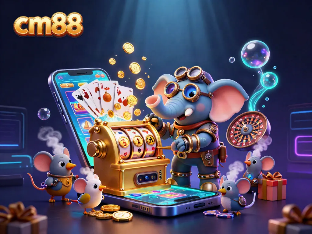 Experience thrilling gameplay with cm88 in this vibrant, dynamic casino scene.