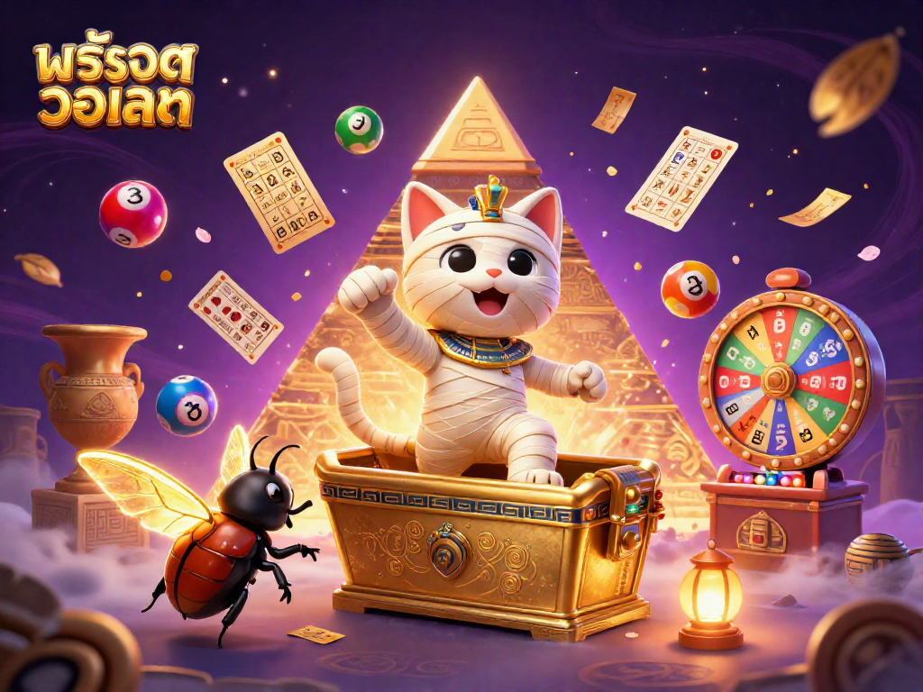 Experience สล็อตวอเลท excitement with dynamic gaming elements in a vivid 3D casino illustration.