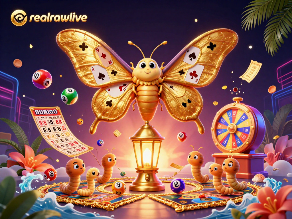 Spin and win with realrawlive's vibrant lottery scene featuring animated illustrations.