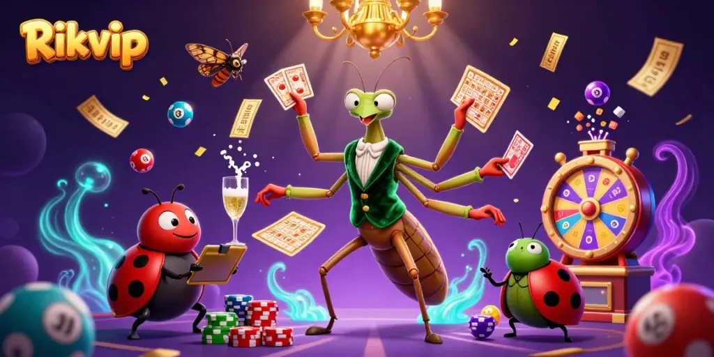 Engage with the vibrant world of Rikvip as cartoon characters bring casino excitement to life.