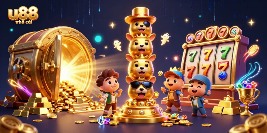 Embark on your gaming adventure with u88 nhà cái, featuring a dynamic casino scene filled with treasures.